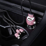 Bling Car Accessories - 4 Pieces - Pink